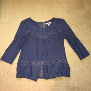 Blue lace top